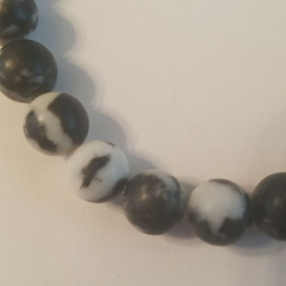 Zebra Stone Mens 8" Expansion Bracelet New Custom Made 6mm Balance Your Life - Picture 3 of 9